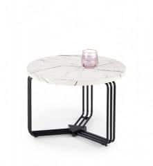 Odkládací stolek ANTICA M - bílý mramor/černá