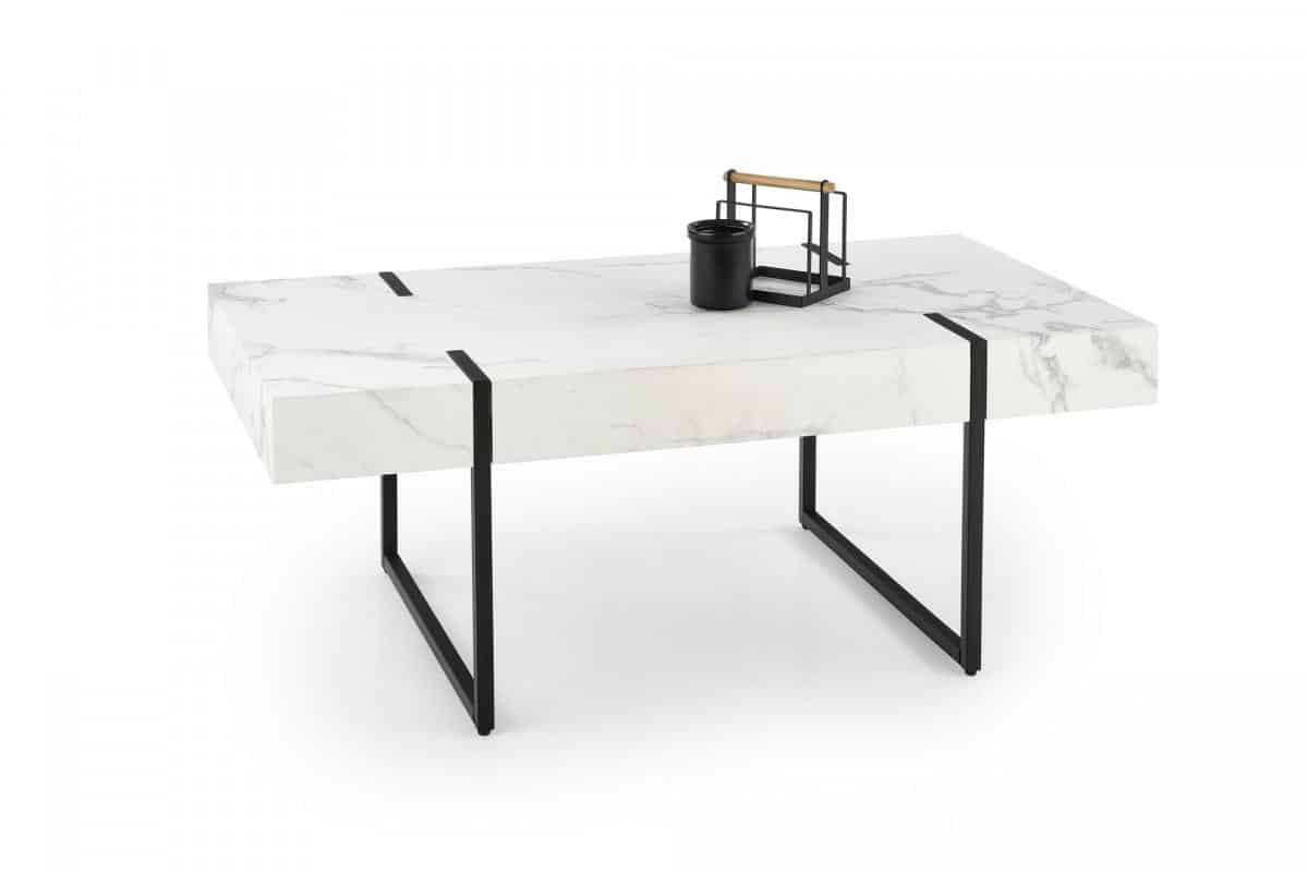 Halmar Konferenční stolek BLANCA - bílý mramor/černá