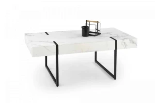 Konferenční stolek BLANCA - bílý mramor/černá