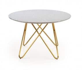 BONELLO stół, blat - popielaty marmur, nogi - złoty (2p=1szt)
