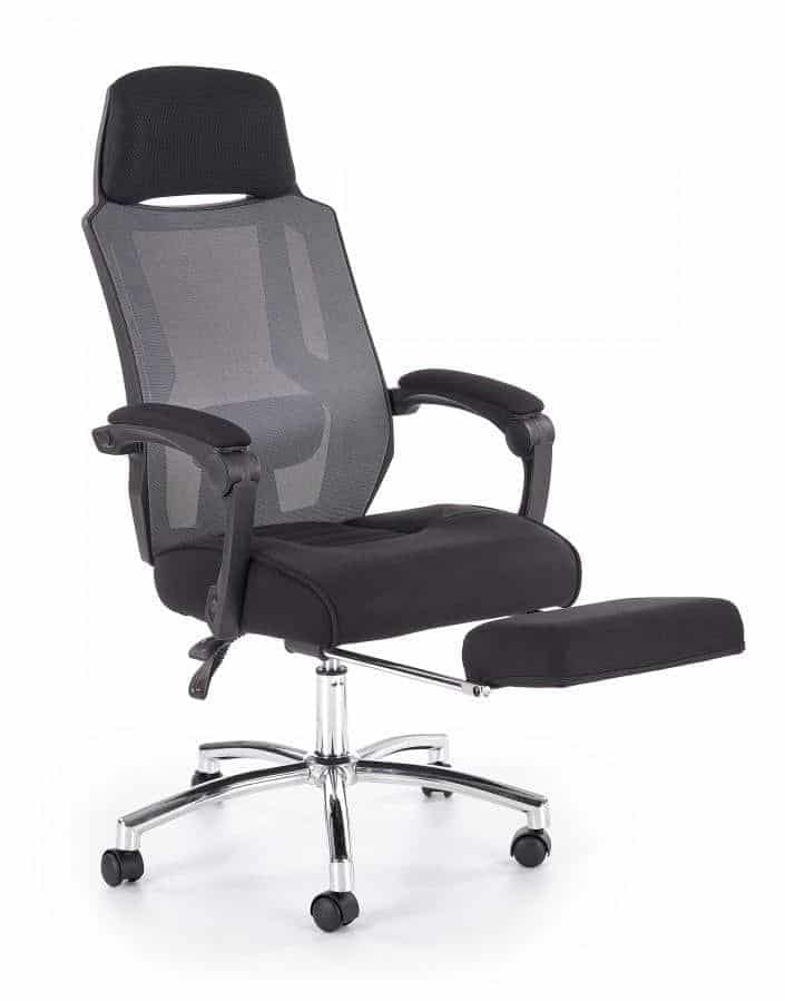 Levně Halmar Kancelářská židle s podnožkou FREEMAN - černá/šedá