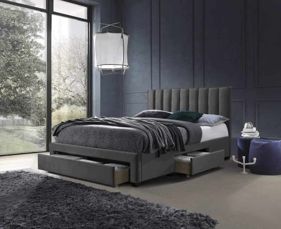 Halmar Manželská postel GRACE 160x200 cm - šedá
