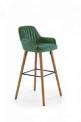Barová židle H93 - ořech/zelená