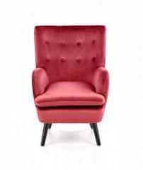 RAVEL fotel wypoczynkowy bordowy / czarny