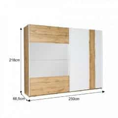 2-dveřová skříň, dub wotan/bílá, VODENA 250