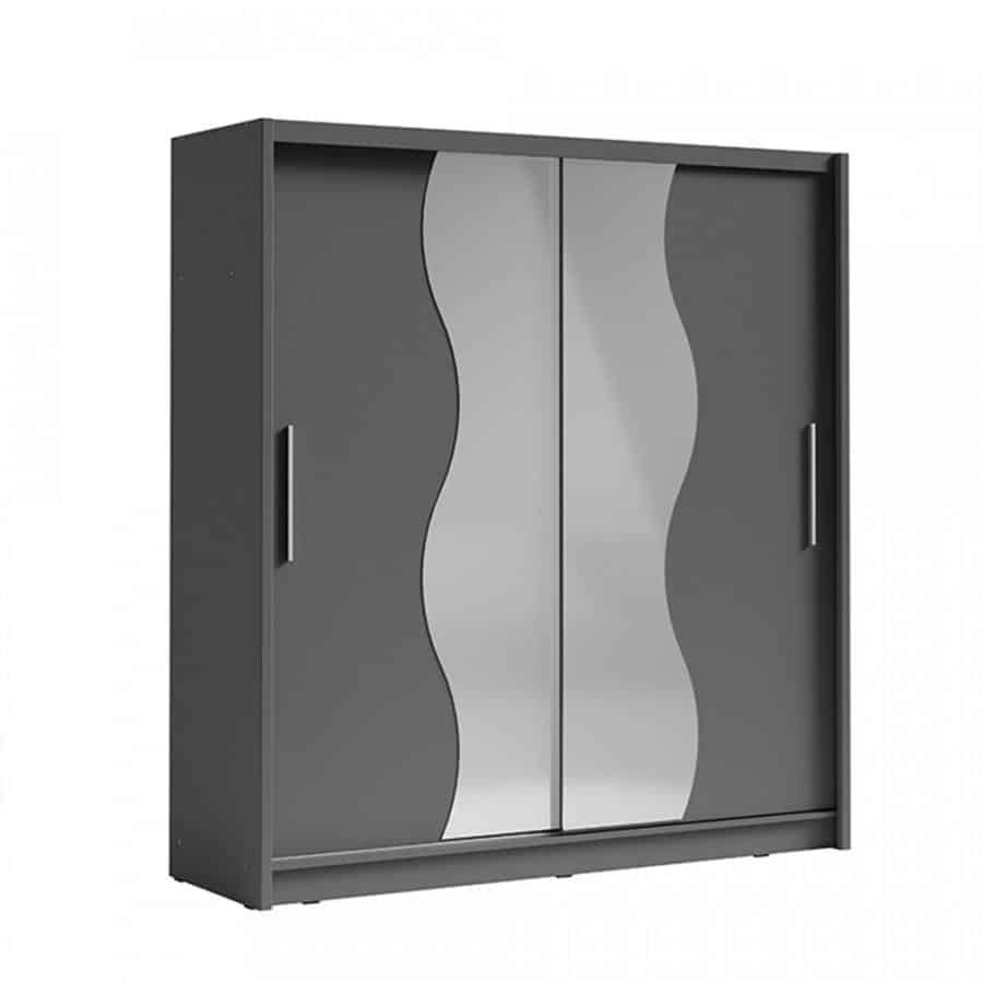 Tempo Kondela Skříň s posuvnými dveřmi BIRGAMO TYP 1 - tmavě šedý grafit + kupón KONDELA10 na okamžitou slevu 3% (kupón uplatníte v košíku)