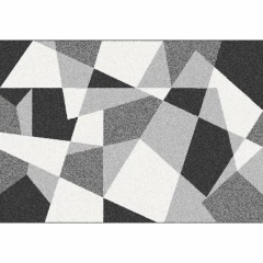 Koberec SANAR 133x190 cm - černá/šedá/bílá, geometrický vzor
