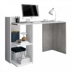 PC stůl ANDREO - beton/bílý mat