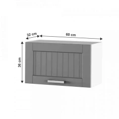 Horní skříňka, tmavě šedá/bílá, JULIA TYP 9