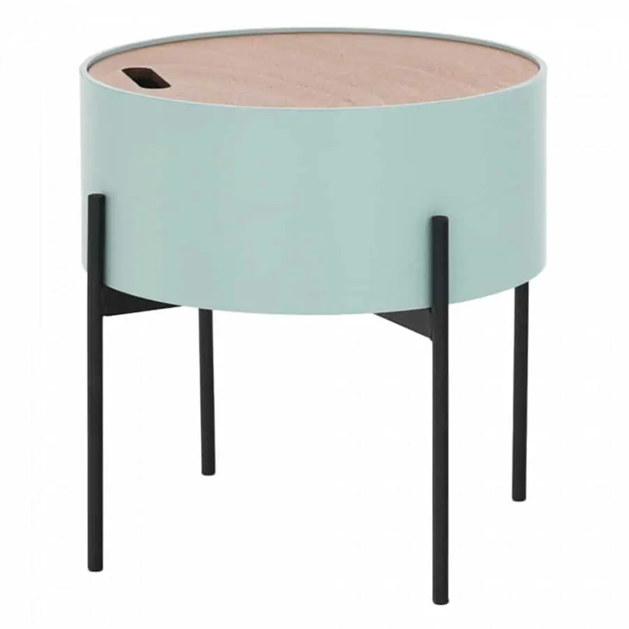Tempo Kondela Příruční stolek MOSAI - neo mint / přírodní / černá + kupón KONDELA10 na okamžitou slevu 3% (kupón uplatníte v košíku)