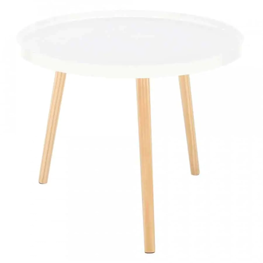 Tempo Kondela Příruční stolek SANSE TYP 1 - bílá/přírodní + kupón KONDELA10 na okamžitou slevu 3% (kupón uplatníte v košíku)