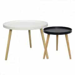 Příruční stolek, černá/přírodní, SANSE TYP 2