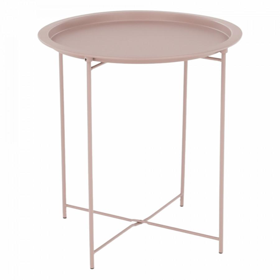 Tempo Kondela Příruční stolek s odnímatelným tácem RENDER - nude růžový