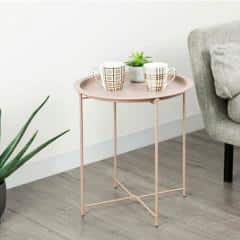 Příruční stolek s odnímatelnou tácem, nude růžová, RENDER