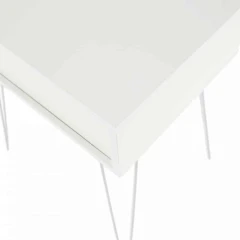 Příruční/noční stolek, bílá/chrom, LAMAJ