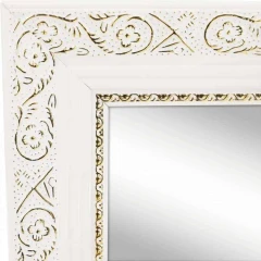 Stojanové zrcadlo, bílá/bílo zlatý ornament, LAVAL