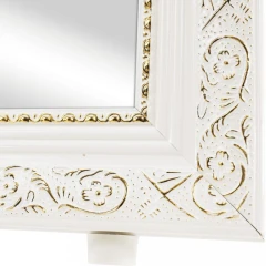 Stojanové zrcadlo, bílá/bílo zlatý ornament, LAVAL