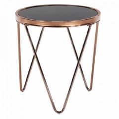 Příruční stolek VALERO - rose gold chrom růžová / černá