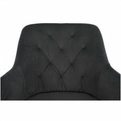 Otočná židle, tmavě šedá Velvet látka/černá, VELEZA