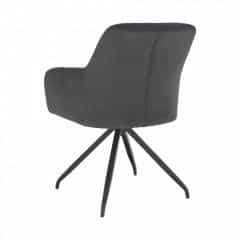 Otočná židle, tmavě šedá Velvet látka/černá, VELEZA
