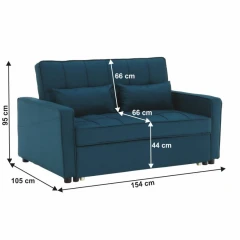 Rozkládací pohovka, tyrkysová, FRENKA BIG BED NEW