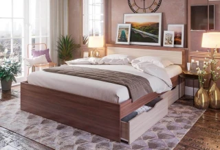 Postel 160x200 se zásuvkami HARMONIE KP604 jasan šimo