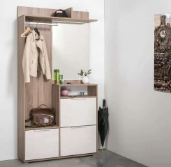Předsíňová stěna s botníkem TYLER dub vintage/světlý kámen