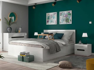 Postel TETRIX s roštem LOZ/160/B, bílý lesk č.4