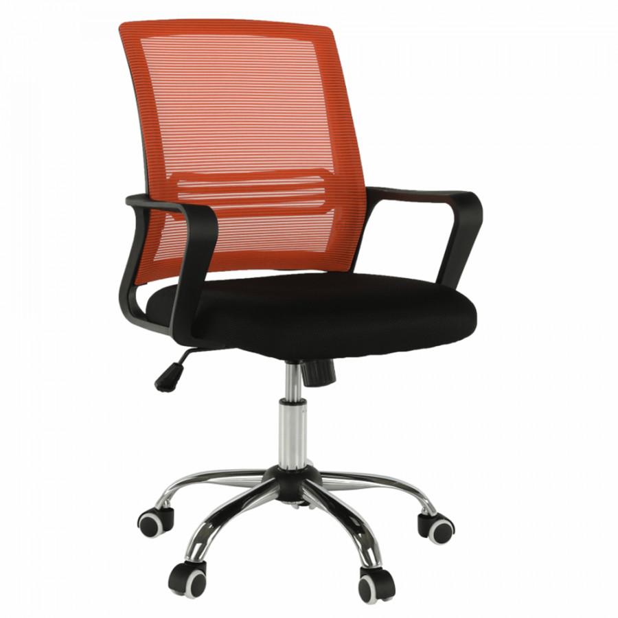 Levně Tempo Kondela Kancelářská židle APOLO - síťovina oranžová / látka černá + kupón KONDELA10 na okamžitou slevu 3% (kupón uplatníte v košíku)