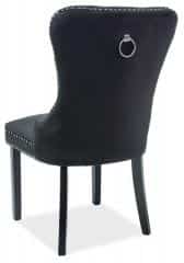 Jídelní čalouněná židle AUGUST VELVET modrá/černá