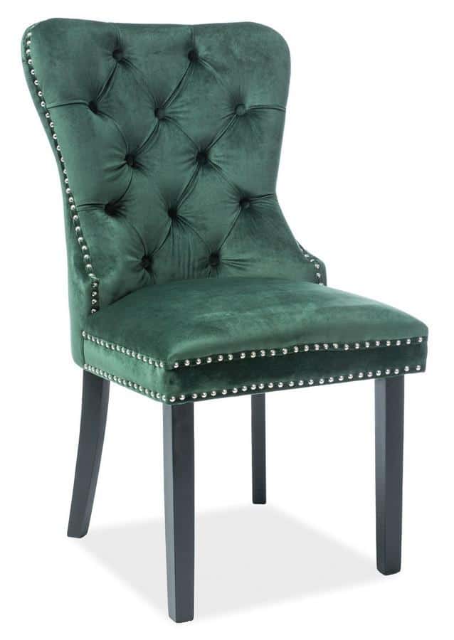 Levně Casarredo Jídelní čalouněná židle AUGUST VELVET zelená/černá