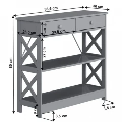 Konzolový stolek, šedá, LOMIR