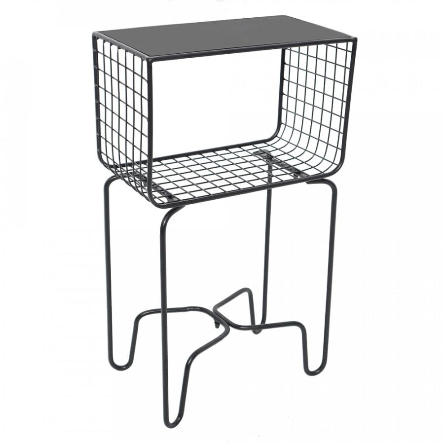 Tempo Kondela Kovový odkládací stolek LONIO - černá + kupón KONDELA10 na okamžitou slevu 3% (kupón uplatníte v košíku)