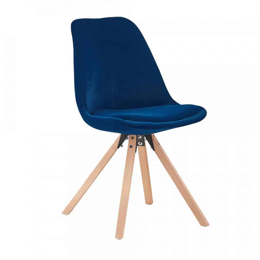 Tempo Kondela Židle SABRA - modrá/buk + kupón KONDELA10 na okamžitou slevu 3% (kupón uplatníte v košíku)