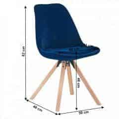 Židle, modrá Velvet látka/ buk, Sabra
