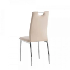 Jídelní židle, béžová Dulux Velvet látka / chrom, OLIVA NEW