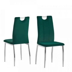 Jídelní židle, smaragdová Velvet látka / chrom, OLIVA NEW