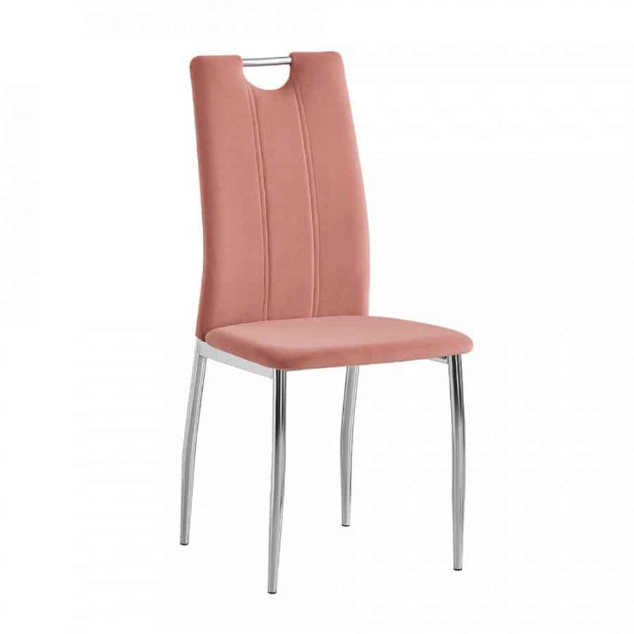 Tempo Kondela Jídelní židle OLIVA NEW - růžová /chrom + kupón KONDELA10 na okamžitou slevu 3% (kupón uplatníte v košíku)