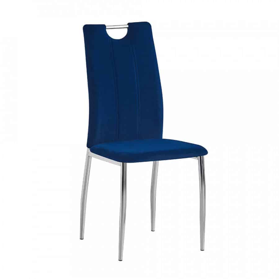 Levně Tempo Kondela Jídelní židle OLIVA NEW - modrá/chrom + kupón KONDELA10 na okamžitou slevu 3% (kupón uplatníte v košíku)