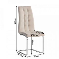 Jídelní židle, béžová Dulux Velvet látka / chrom, SALOMA NEW