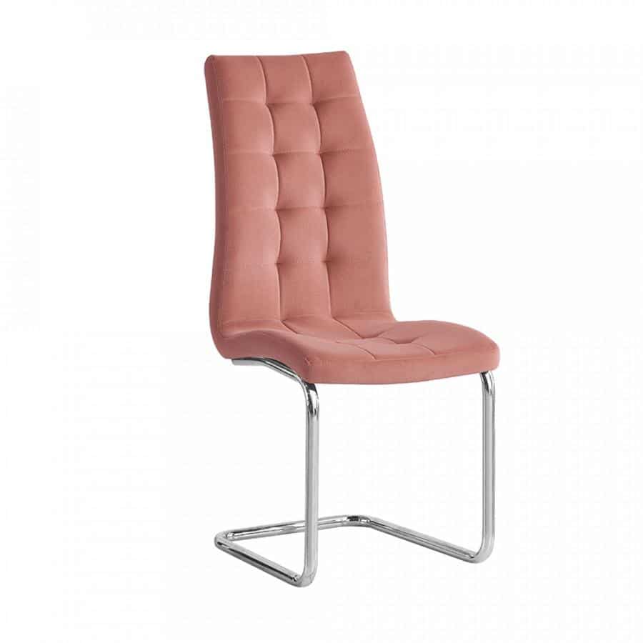 Levně Tempo Kondela Jídelní židle SALOMA NEW - růžová / chrom + kupón KONDELA10 na okamžitou slevu 3% (kupón uplatníte v košíku)