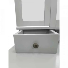 Toaletní stolek s taburetem, šedá / stříbrná, REGINA NEW