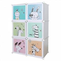 Dětská modulární skříň BIARO - šedá / dětský vzor
