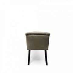 Designová lavice, olivově zelená Velvet látka / kaučukové dřevo, Hemy