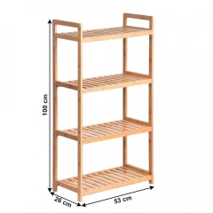 4-policový regál, přírodní bambus, FIORE TYP 2 4-policový regál, přírodní bambus, FIORE TYP 2
