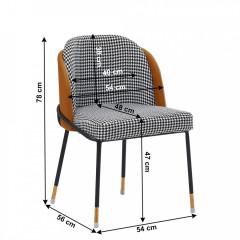 Jídelní židle, černobílá vzor / camel ekokůže, KIRNA