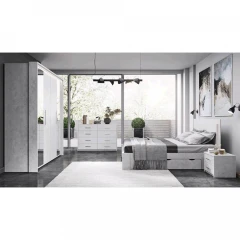 Komoda, ABS hrany, šedý beton, ALDEN 4S