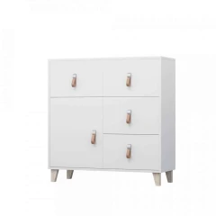 Komoda, bílá, ABS hrany, FIERA 4S1D