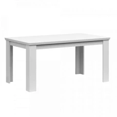 Rozkládací jídelní stůl, 160/200cm, bílá, ARYAN