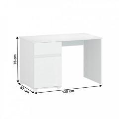 PC stůl 1D1S / 120, bílý lesk, LINDY